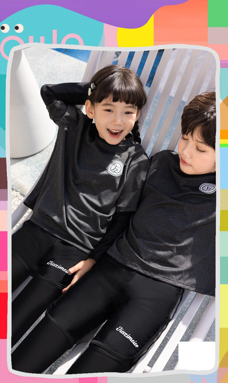 Girls/Boys Rash Guards 3 Pieces/Set Swimsuit Long Sleeve Bathing Suit Shirt+Shorts+Long Pants Sun Protective Beachwear