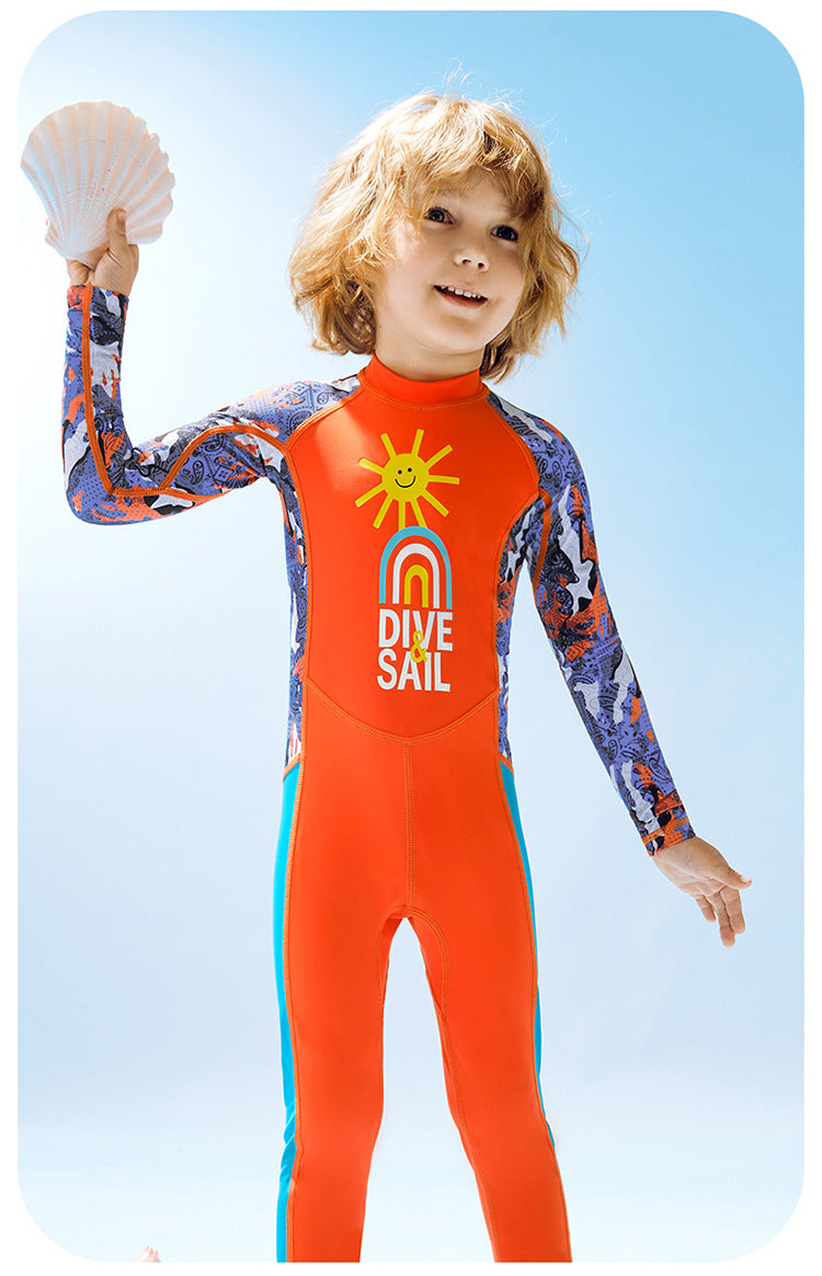 Kids Full Body Swimsuit Stinger Suit UV Protection UPF50+ Rash Guard One-piece Bodysuit Sunsuit Beachwear Rashguards Long Sleeve