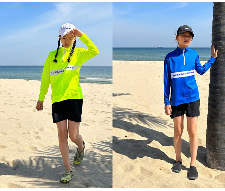 Boys'  Girls Rash Guard Set - 3 Piece Sun UV Protective  Long Sleeve Swim Shirt+Trunks+Leggings Bathing Suit Swimwear
