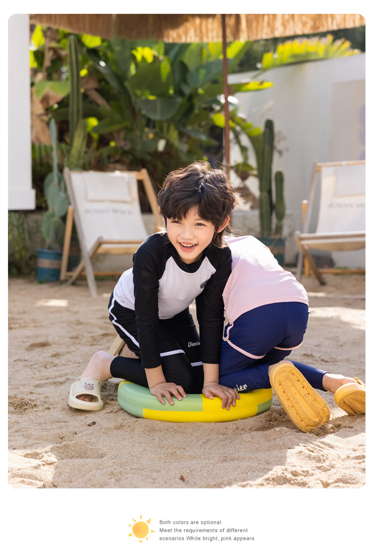 Girls/Boys Rash Guards 3 Pieces/Set Swimsuit Long Sleeve Bathing Suit Shirt+Shorts+Long Pants Sun Protective Beachwear