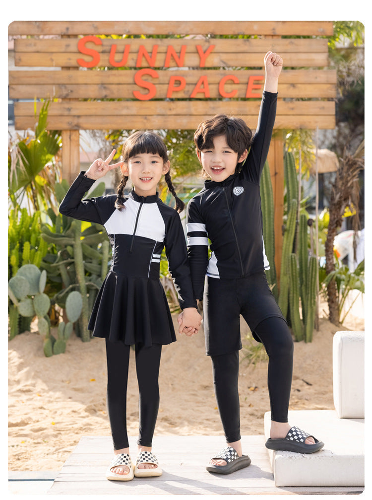 Girls/Boys Rash Guards 3 Pieces/Set Swimsuit Long Sleeve Bathing Suit Shirt+Shorts+Long Pants Sun Protective Beachwear