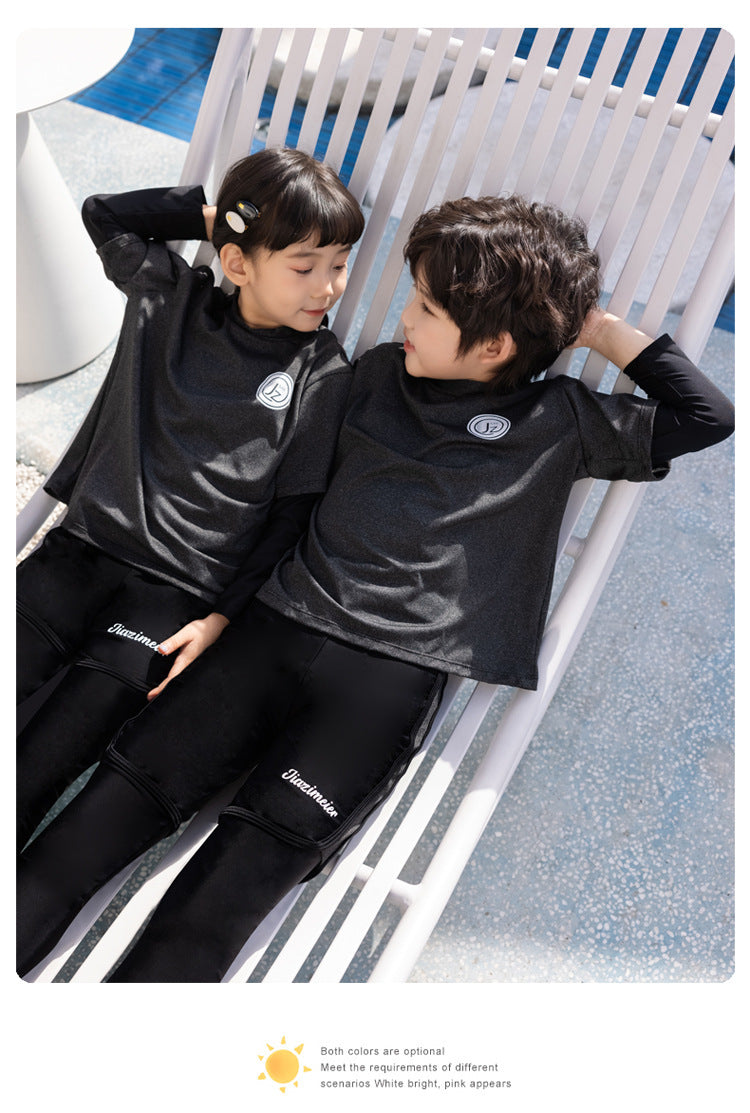 Girls/Boys Rash Guards 3 Pieces/Set Swimsuit Long Sleeve Bathing Suit Shirt+Shorts+Long Pants Sun Protective Beachwear