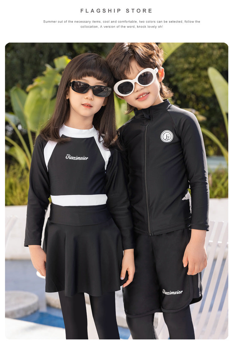 Girls/Boys Rash Guards 3 Pieces/Set Swimsuit Long Sleeve Bathing Suit Shirt+Shorts+Long Pants Sun Protective Beachwear