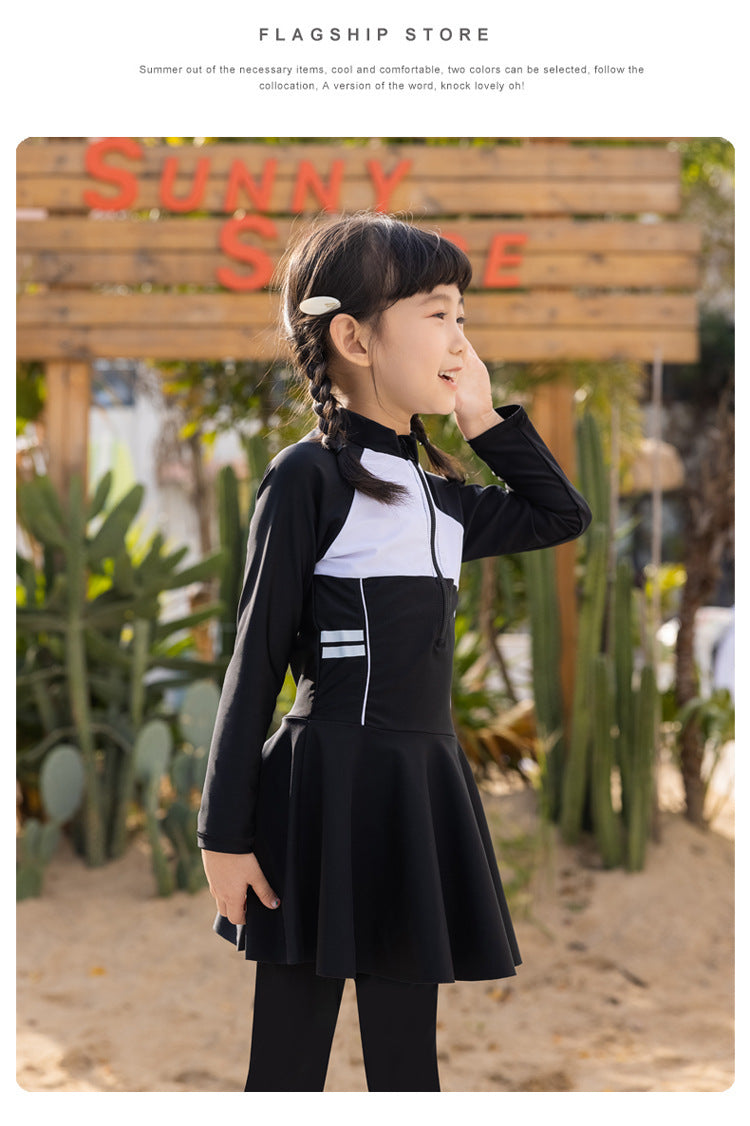Girls/Boys Rash Guards 3 Pieces/Set Swimsuit Long Sleeve Bathing Suit Shirt+Shorts+Long Pants Sun Protective Beachwear