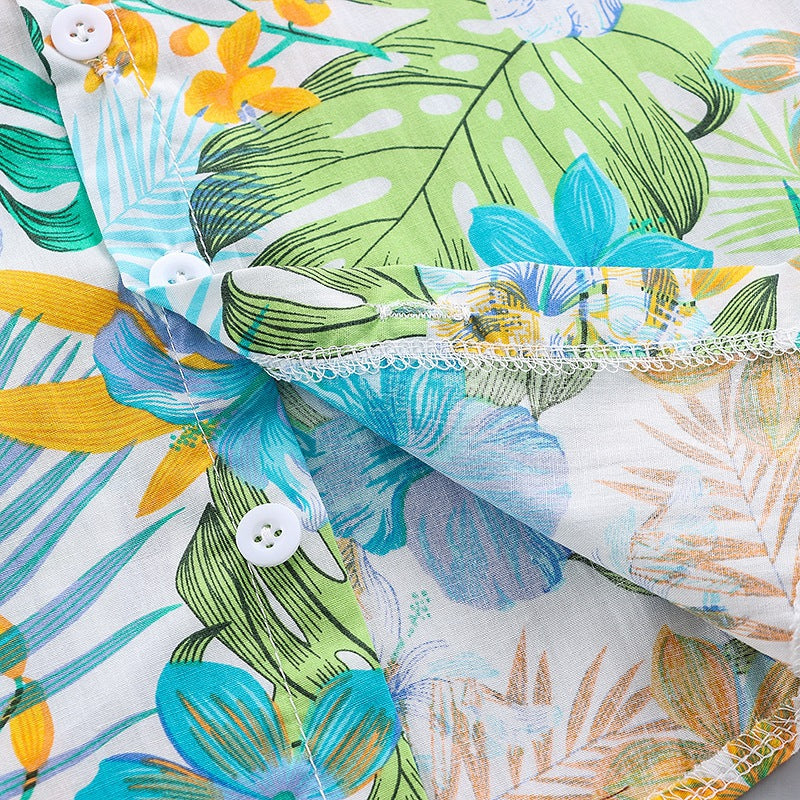 Kids Beach Clothes Set Toddler Baby Boys Summer Cotton Floral Short Sleeve Shirt + Shorts Suits 2pcs Children Hawaiian Outfit