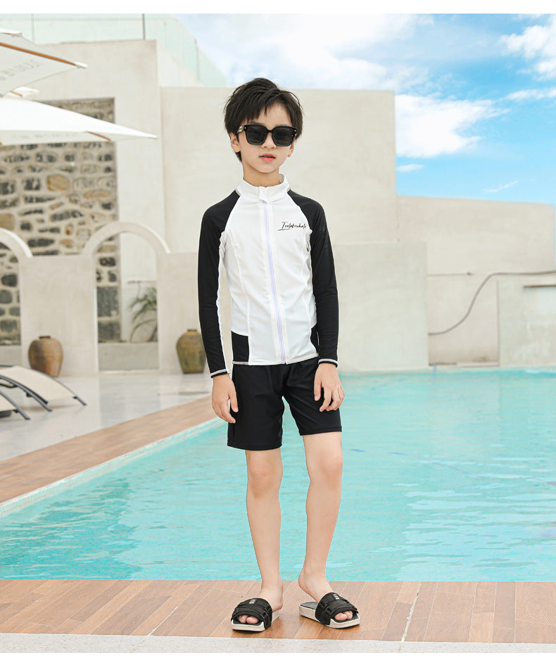 Girls Boy Rash Guards Long Sleeve Swimsuit Youth Kids Sun Protection Fishing Water Beach Surfing Sunsuit Quick Dry Bathing Suit