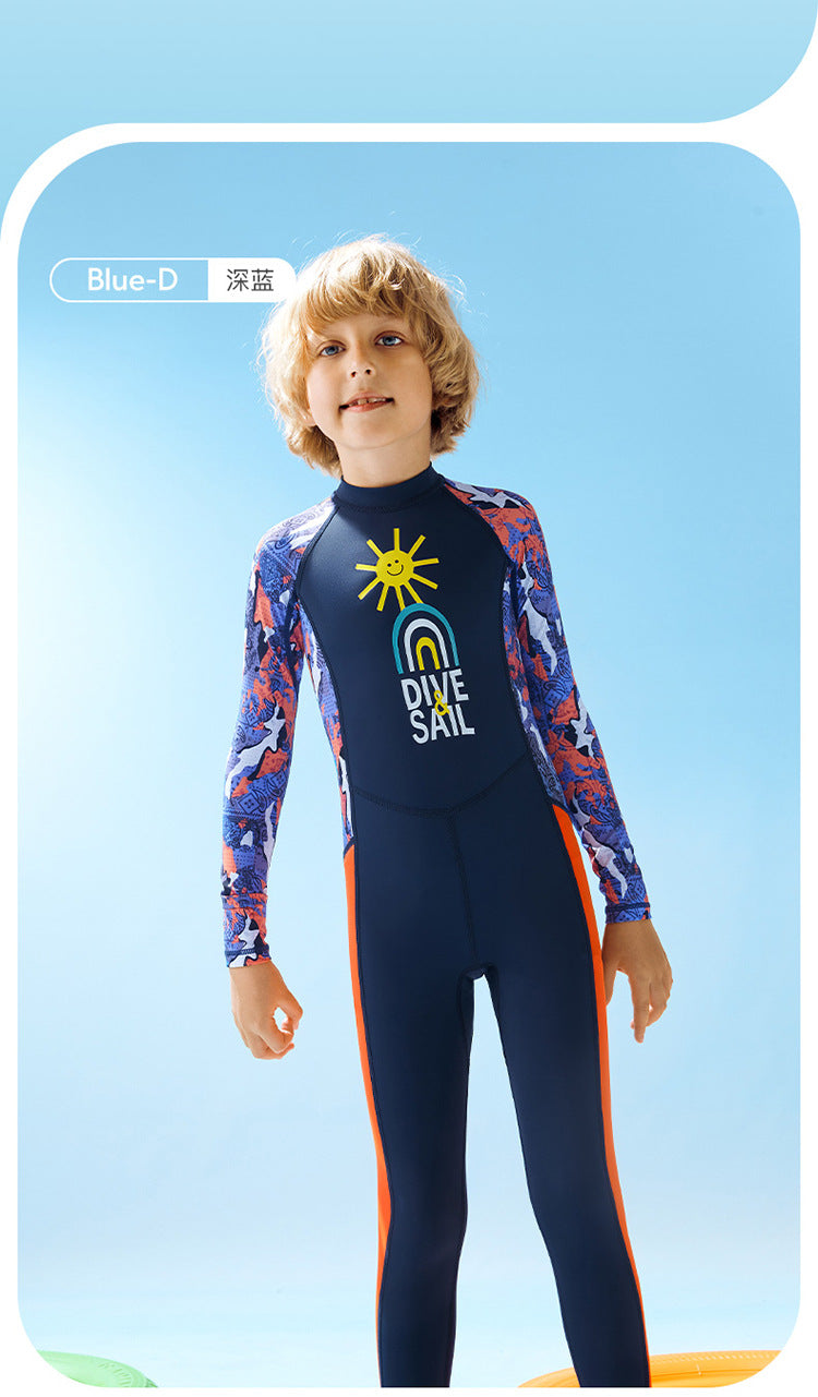 Kids Full Body Swimsuit Stinger Suit UV Protection UPF50+ Rash Guard One-piece Bodysuit Sunsuit Beachwear Rashguards Long Sleeve