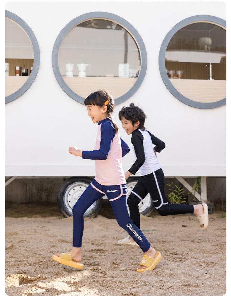 Girls/Boys Rash Guards 3 Pieces/Set Swimsuit Long Sleeve Bathing Suit Shirt+Shorts+Long Pants Sun Protective Beachwear