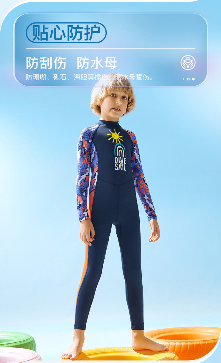 Kids Full Body Swimsuit Stinger Suit UV Protection UPF50+ Rash Guard One-piece Bodysuit Sunsuit Beachwear Rashguards Long Sleeve