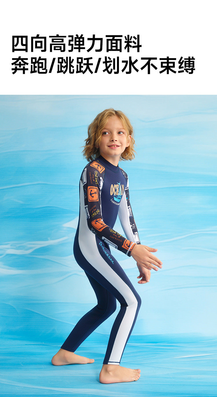 Kids Dive Skins Suit Full Body Swimsuit for Boys Girls and Youth 1.5/0.5mm Wetsuit UPF50+ Sun UV Protect Rash Guard Bathing Suit