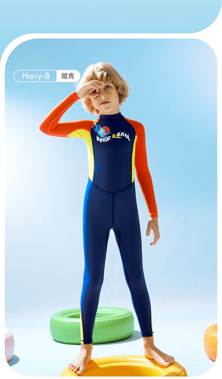 Boys/Girls UV Protection UPF50+ Swimwear Full Body Stinger Swimsuit Chlorine Resistant Bathing Suit One-piece Rash Guard