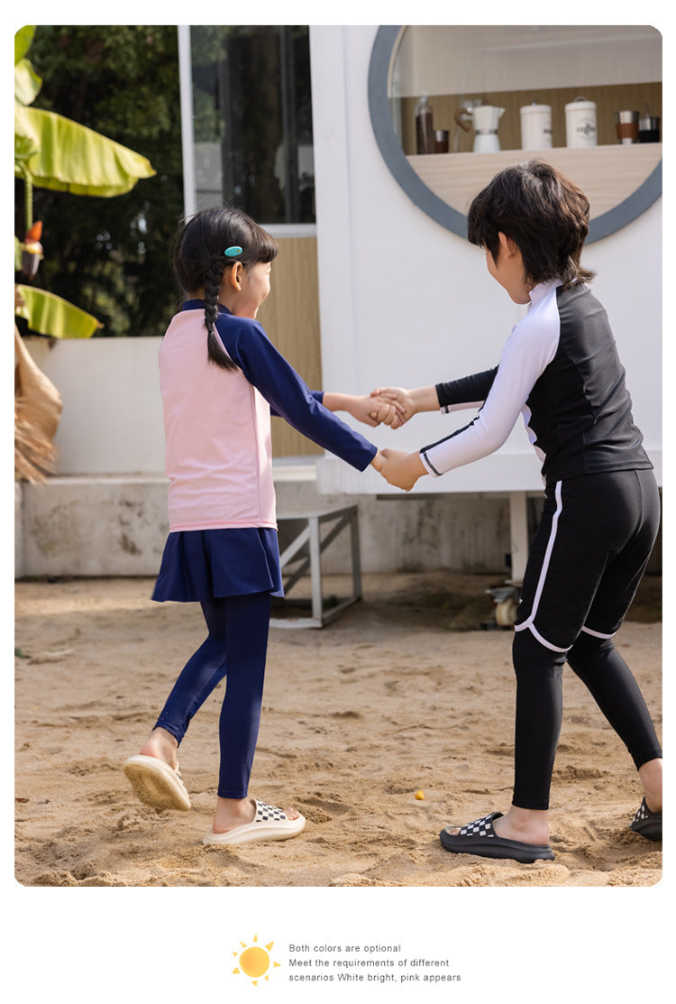 Girls/Boys Rash Guards 3 Pieces/Set Swimsuit Long Sleeve Bathing Suit Shirt+Shorts+Long Pants Sun Protective Beachwear