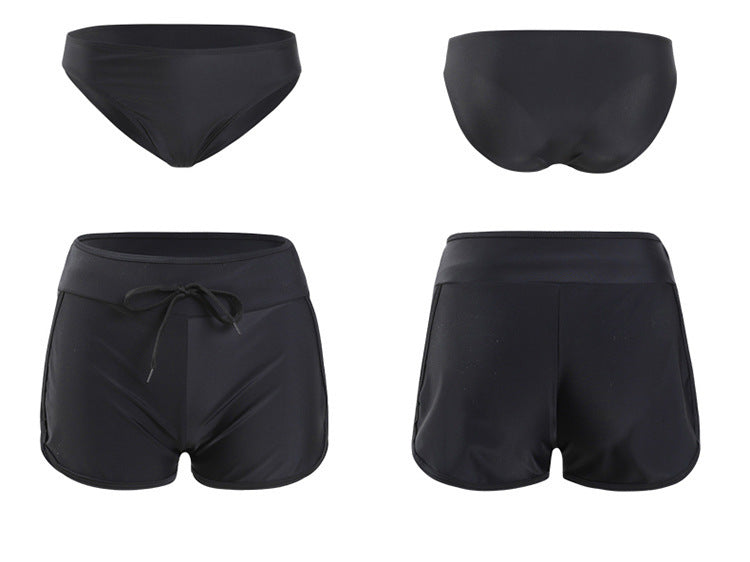 Long Sleeve Rash Guard Zip Swimsuit with Boyshort 3-5 Pieces Full Body Bathing Suit for Adult/Kids Sun UV Protection Wetsuit