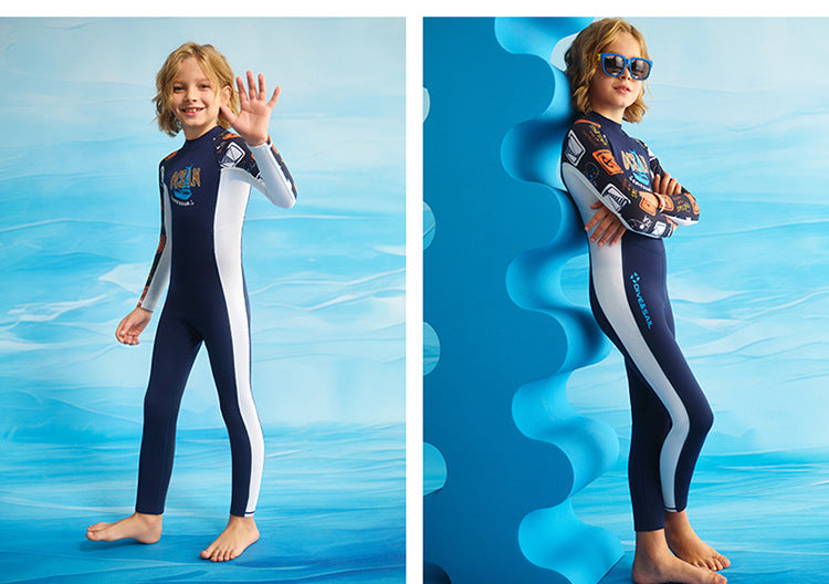 Kids Dive Skins Suit Full Body Swimsuit for Boys Girls and Youth 1.5/0.5mm Wetsuit UPF50+ Sun UV Protect Rash Guard Bathing Suit