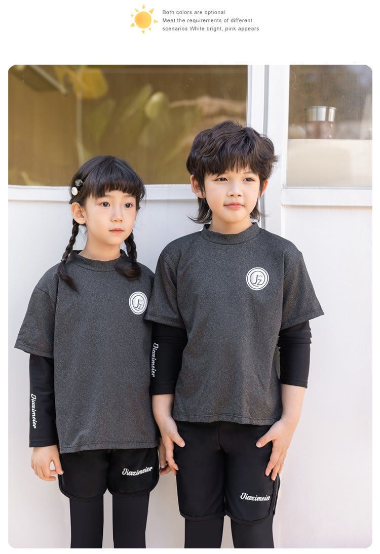 Girls/Boys Rash Guards 3 Pieces/Set Swimsuit Long Sleeve Bathing Suit Shirt+Shorts+Long Pants Sun Protective Beachwear