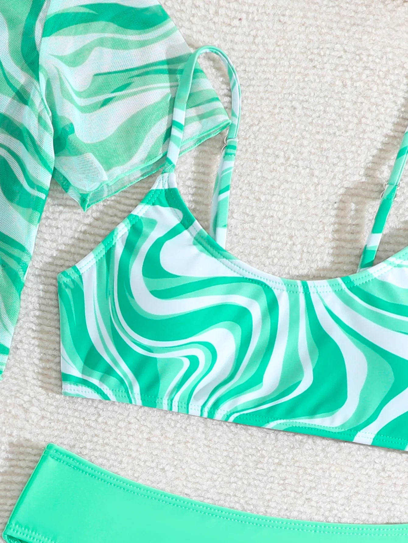 4 Pieces Bikinis Set Top & Skirt 2026 Girls Swimsuit Kids Swimwear Female Children Bathers Bathing Swimming Swim Suit Beachwear