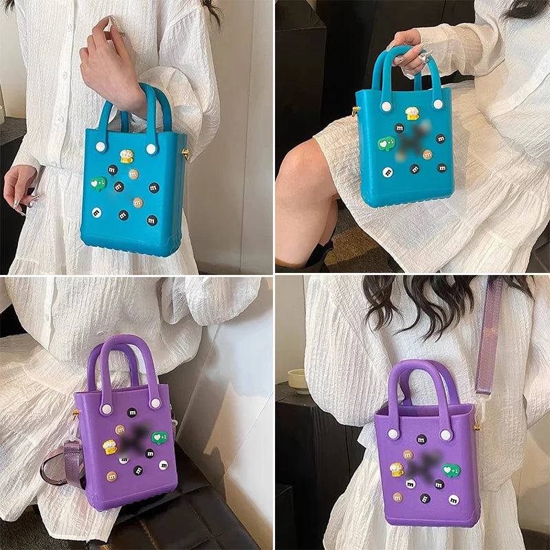 Beach Tote Bag Picnic Storage Baske Summer Women Travel Handbags Fashion Shopping Bag Rubber EVA Waterproof Beach Bag Purse