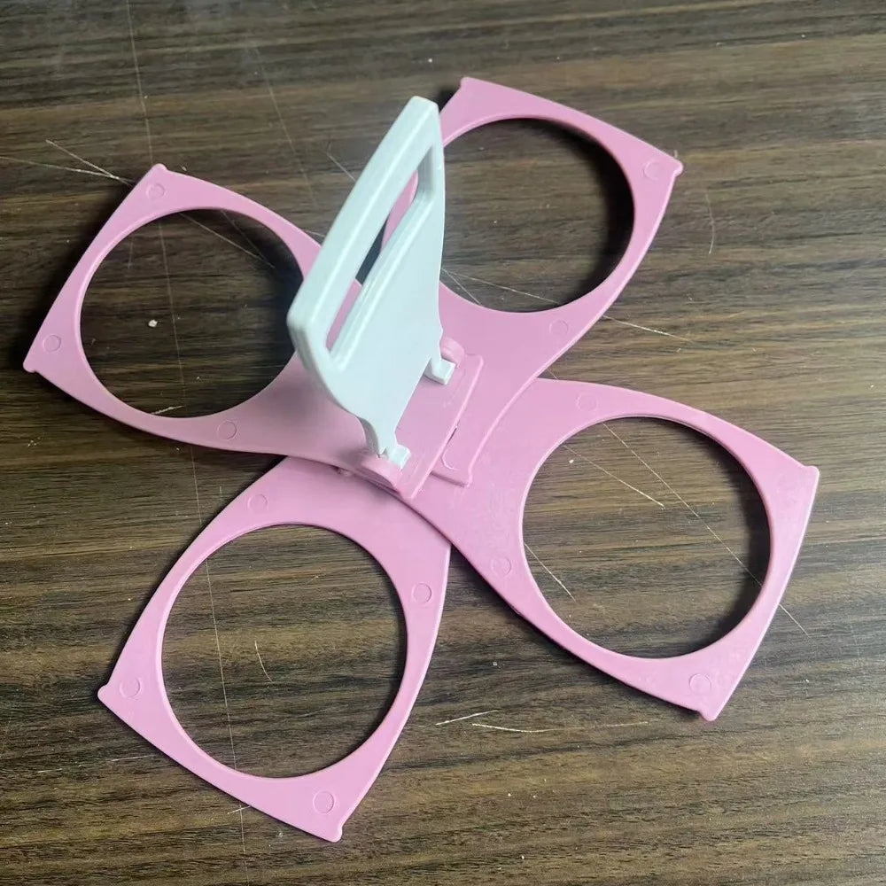 Unique Plastic Foldable Cup Holder Anti Scalding Rotating Carousel Drink Carrier 4-Cups Cup Carrier Camping