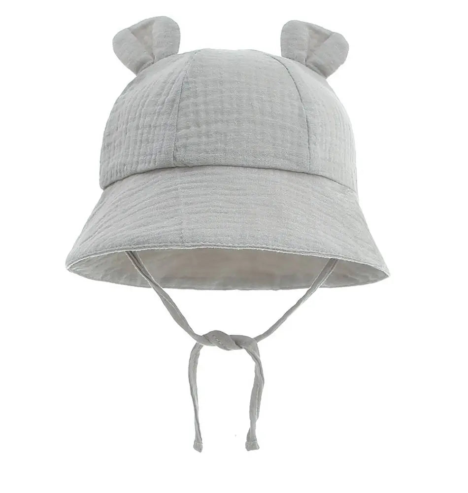Newborn Boys Girls Bucket Hat Summer Kids Toddler Panama Cap 0 to 12 Months Soft Cotton Baby Sun Hat With Ears Cute Bunny