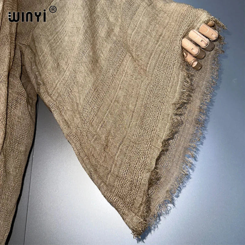 WINYI  high quality comfortable Women Soft Cardigan Loose Dress Party Boho Maxi beach Holiday Swimming Cover ups Africa Kimono