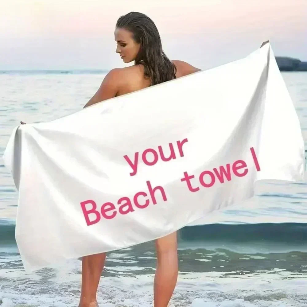 Tropical Hibiscus Dark Style Black Base Large Blue Hibiscus Palm Leaf Exotic Floral Print Quick Dry Beach Towel