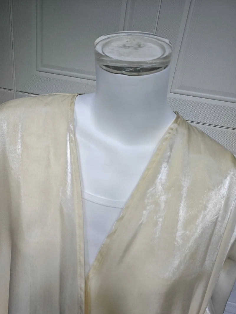 Elegant Arabic Satin Abaya Dress with Hijab Eid Muslim Women Modest Cardigan Islamic Vacation Outfit New in Turkey Kaftan Robe