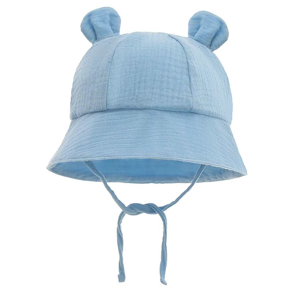 Newborn Boys Girls Bucket Hat Summer Kids Toddler Panama Cap 0 to 12 Months Soft Cotton Baby Sun Hat With Ears Cute Bunny