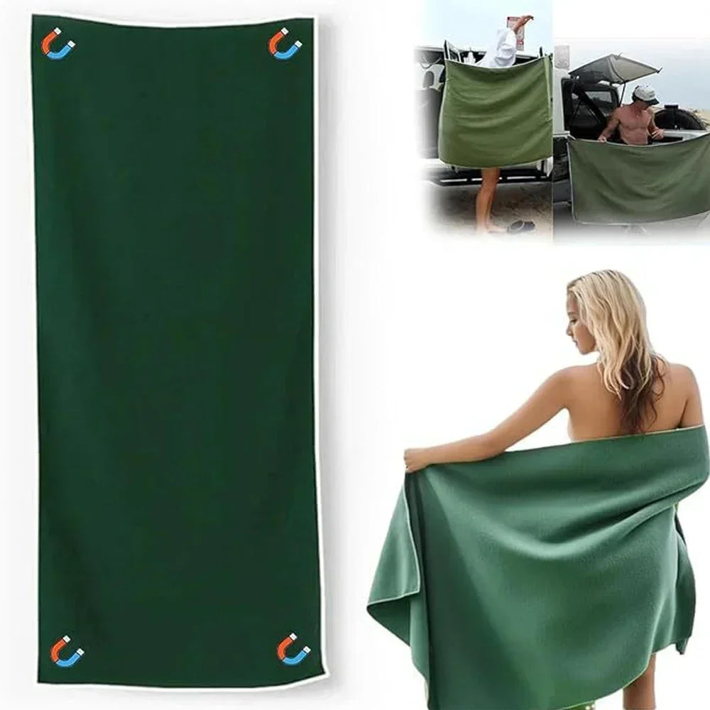 Outdoor Bath Towel Magnetic Bath Towel Outdoor Bath Beach Magnet Towel Quick-drying Microfiber Beach Towels Changing Clothes
