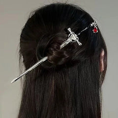 New Chinese Ancient Style Hanfu Hairpin Simple Elegant Headwear Women Geometric Shape Alloy Hair Accessories Headdress Electropl