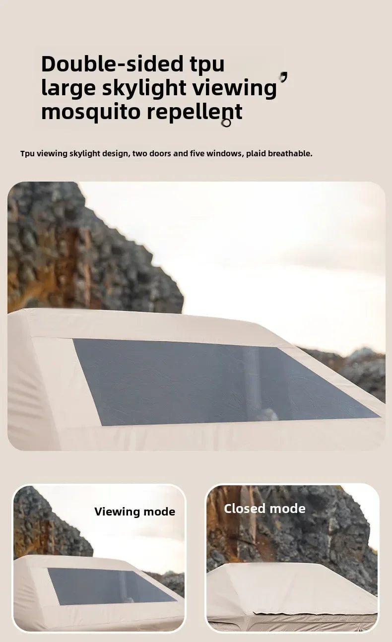 MOUNTAINHIKER 3-5 Person Portable Camping Tent Waterproof Family Beach Tent Quick Opening, Anti-UV Hand Air Pump Inflatable Tent