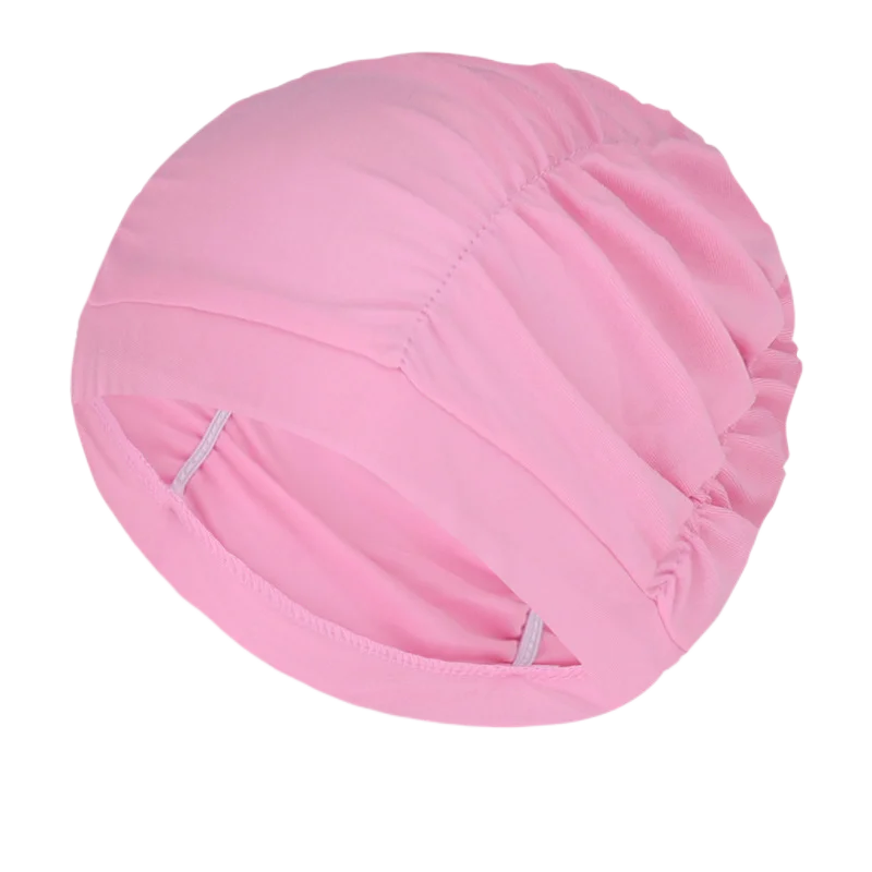 New Solid Color Long Hair Women Men Swim Pool Seaside Water Sports Elastic Pleated Nylon Fabric Bathing Swimming Caps Hat Turban