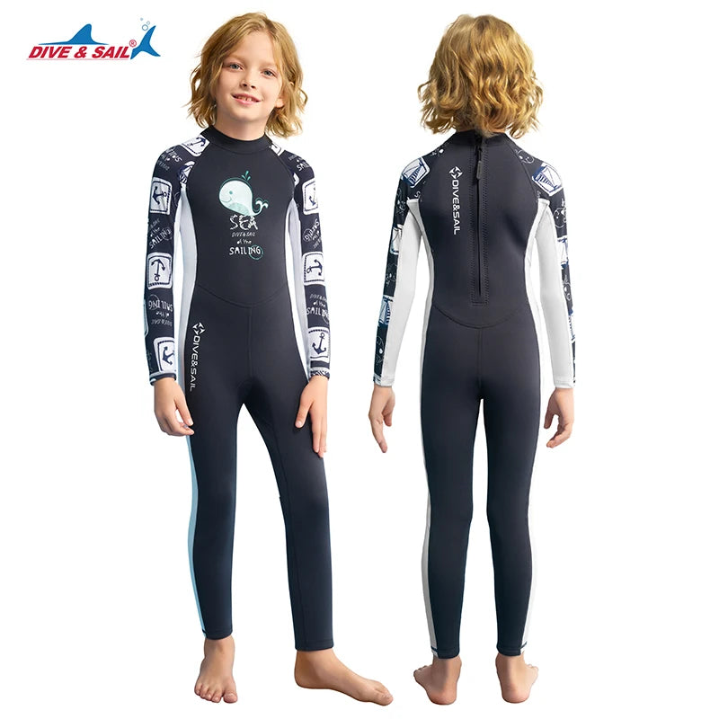 Kids Dive Skins Suit Full Body Swimsuit for Boys Girls and Youth 1.5/0.5mm Wetsuit UPF50+ Sun UV Protect Rash Guard Bathing Suit