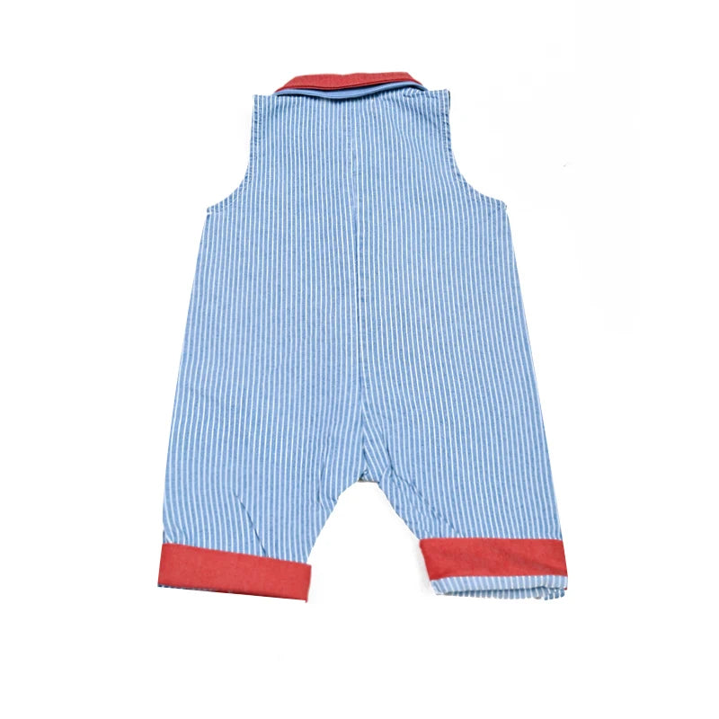 Kids Family Sibling Matching Pinstripe Clothes Set Girls Teenage Dresses Boys Shirt Baby Rompers Garment Washed Children Clothes