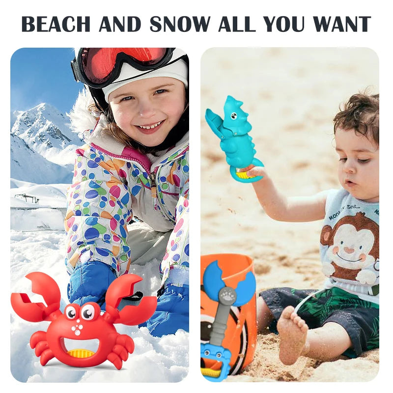 Children's beach toy, lobster, dinosaur toy clip, male and female crab foot pliers, robotic arm, beach dredging shovel set