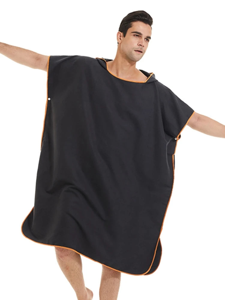Quick Dry Changing Robe Hooded Absorbent Bathrobe Super Absorbent Bath Towel for Swimming Fitness Yoga Beach