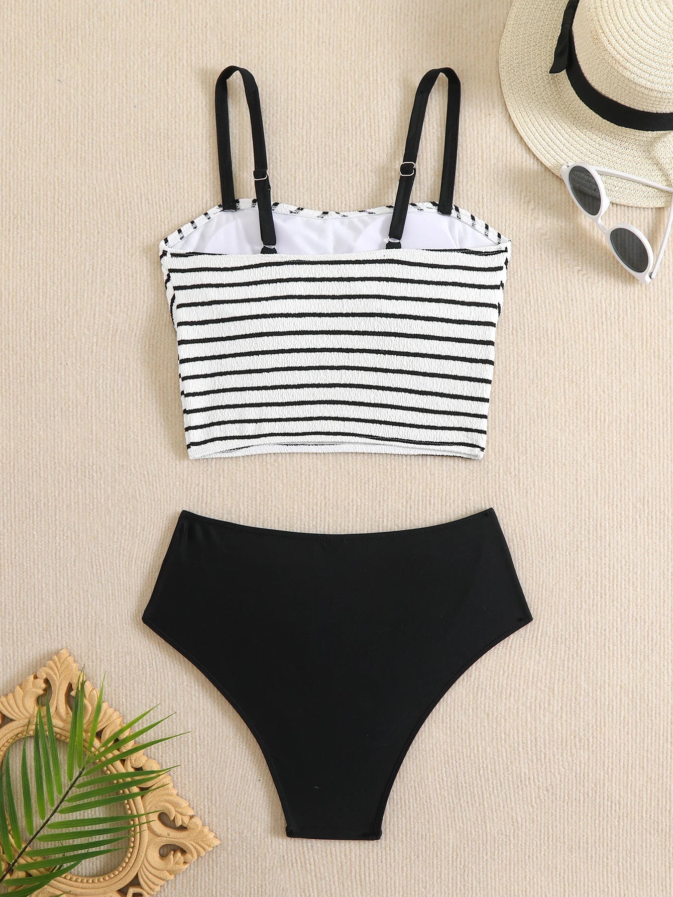 Printed Tankini Set Two Pieces Swimsuit Women Strappy Swimwear Female Bathers Bathing Swimming Swim Suit Beachwear