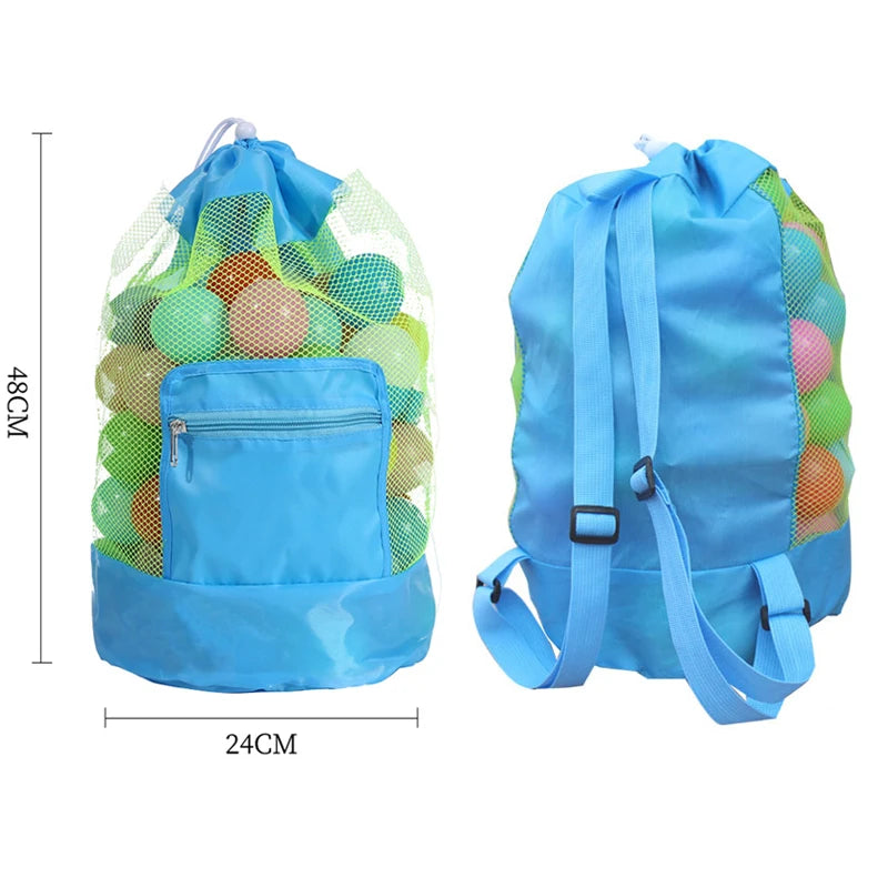 Portable Beach Bag Foldable Net Swimming Bag Children Beach Toy Organizer Storage Backpack Kids Outdoor Swimming Waterproof Bags