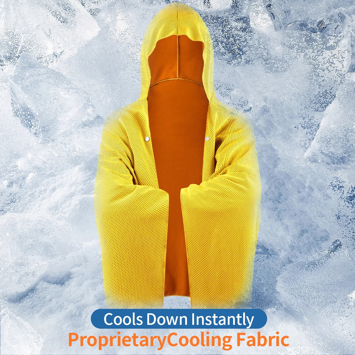 Cooling Hooded Cloak lce Cool Poncho Cover Up Super Absorbent Oversized Hooded Towel Wrap, 4-in-1 for Swimming Beach Pool Travel