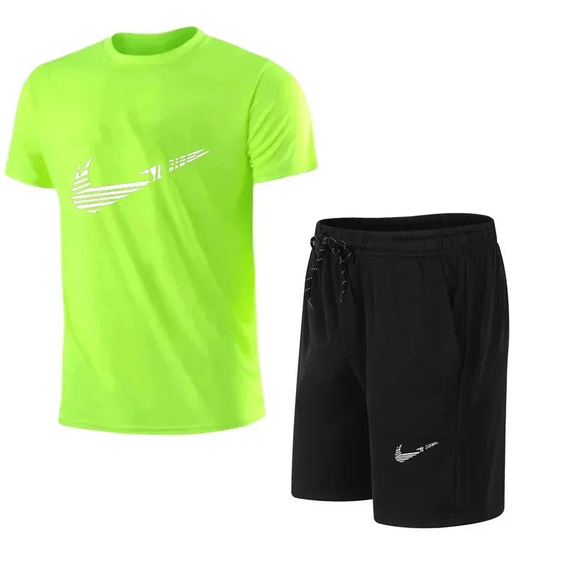 2025 Summer Fashion Men's Tracksuit T-shirt Shorts Set Leisure Short Sleeve Set Jogging Gym Suit Brand Clothing