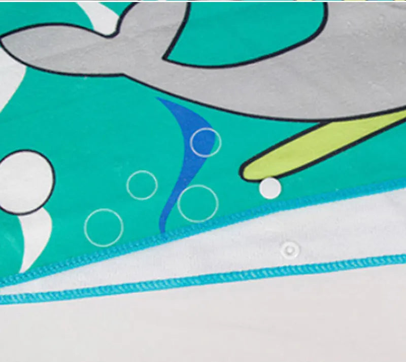 Baby Cartoon Printing Bathrobe Girls Unicorn Beach Towel Boy Shark Dinosaur Bath Towel Kids Hooded Cape Towel Children Bath Item
