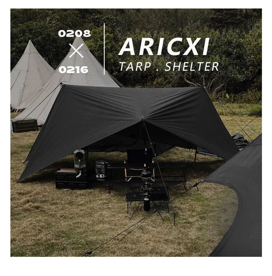 Aricxi 19 points Ultralight Tarp Outdoor Camping Survival Sun Shelter Shade Awning Silver Coating Pergola Waterproof Beach Tent