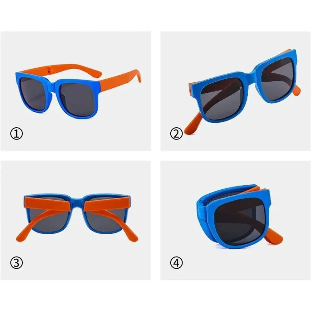 Kids Sunglasses for Toddler Boys and Girls Foldable Sunglasses Children Eyewear Square Frame Travel Goggle UV 400 Shades Eyewear