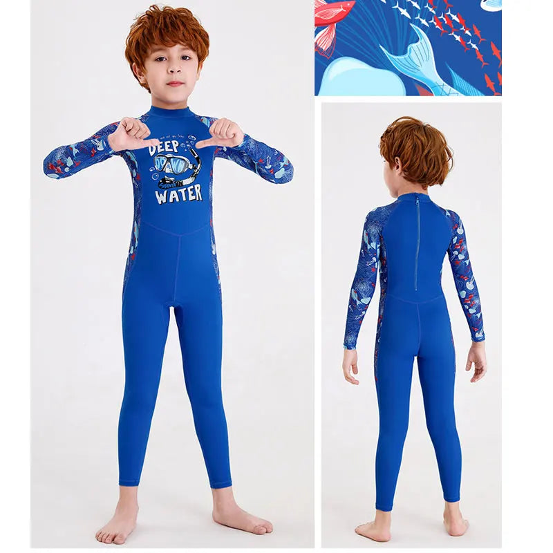One-Piece Rash Guard for Kids, UV Sun Protection, Full Body Diving Bathing Suit, Swim Skins Swimsuit, UPF 50 + UV Sun Protection
