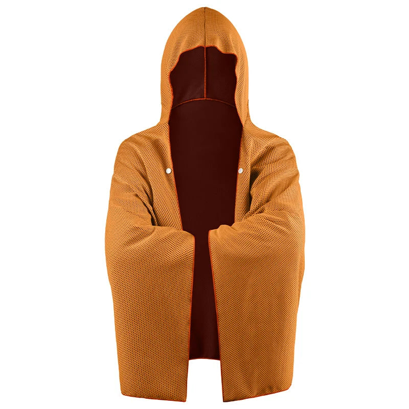 Cooling Hooded Cloak lce Cool Poncho Cover Up Super Absorbent Oversized Hooded Towel Wrap, 4-in-1 for Swimming Beach Pool Travel
