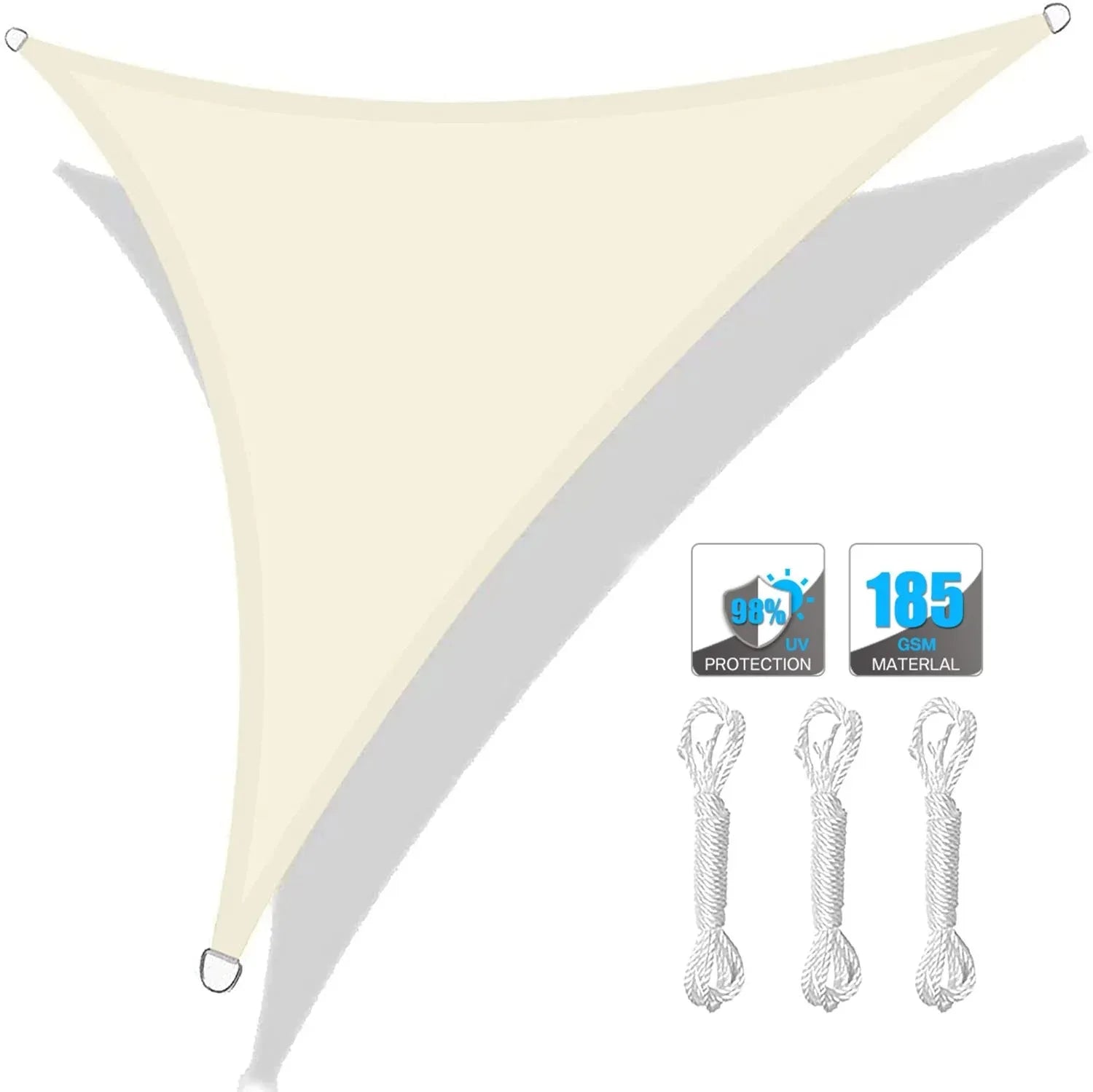 2x2x2m/3x3x3m Triangle Sun Shade Sail Pool Patio Deck Canopy Awning for Outdoor Backyard Garden Camping UV Block Sunshade Cloth