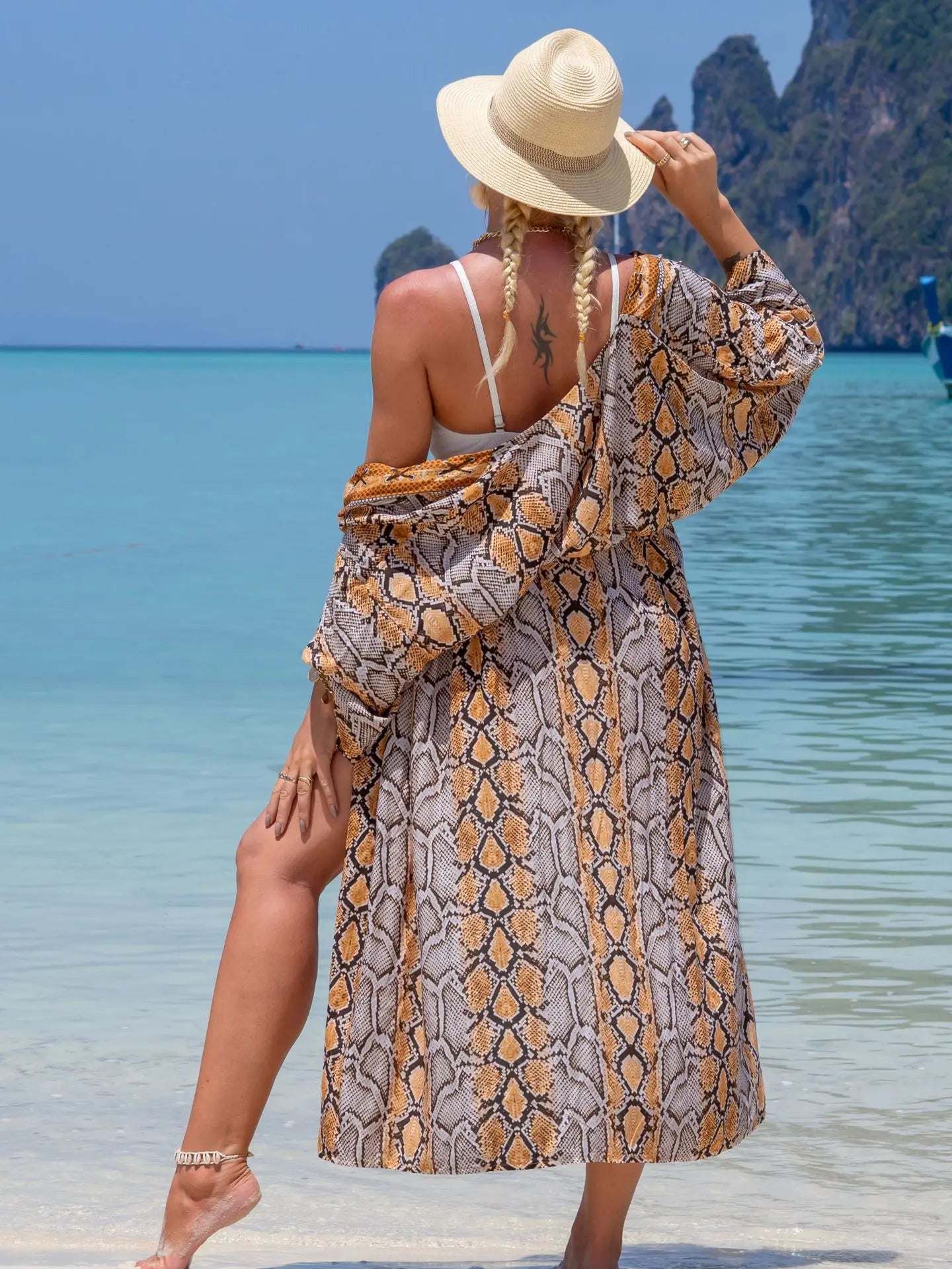 Swimsuit Cover Up Printed Kimono for Sea Boho Coverup Long Luxury Beach Outings Belted Swimwear Cape Holiday Bathing Suits Sales