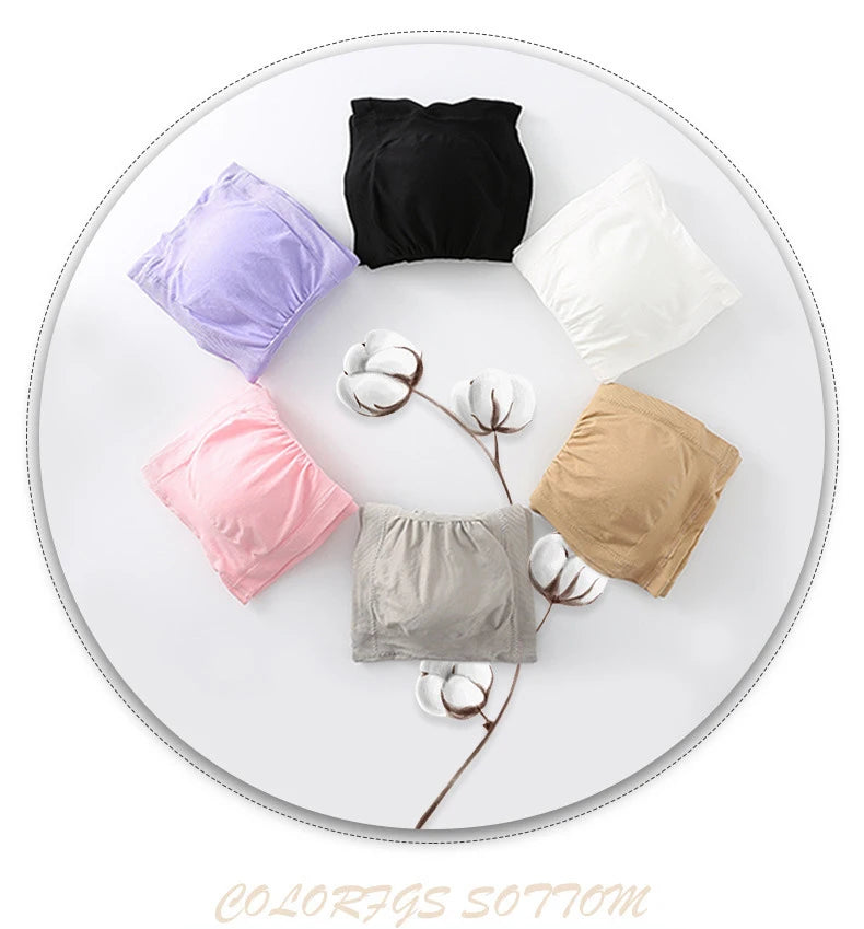 1pcs Women's Bra Plus Size Strapless Bra Thin Removable Chest Cushion Top Stretchy Seamless Invisible Bra S-6XL