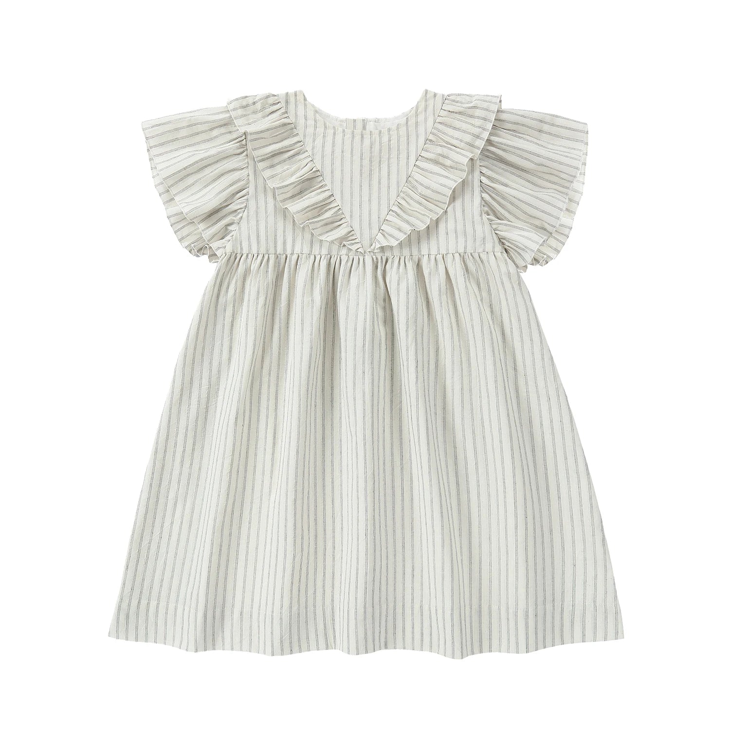 AP Santorini Stripe Collection SS26 Girls Ruffles Sleeve Dress Baby Kids Set V-neck Knit Top Brothers Sisters Family Matching