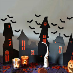 10 Sheets 480pcs Mini Halloween Bat Stickers Black Cute Kawaii Halloween Sticker DIY Cup Stationery Sticker Home Halloween Decor