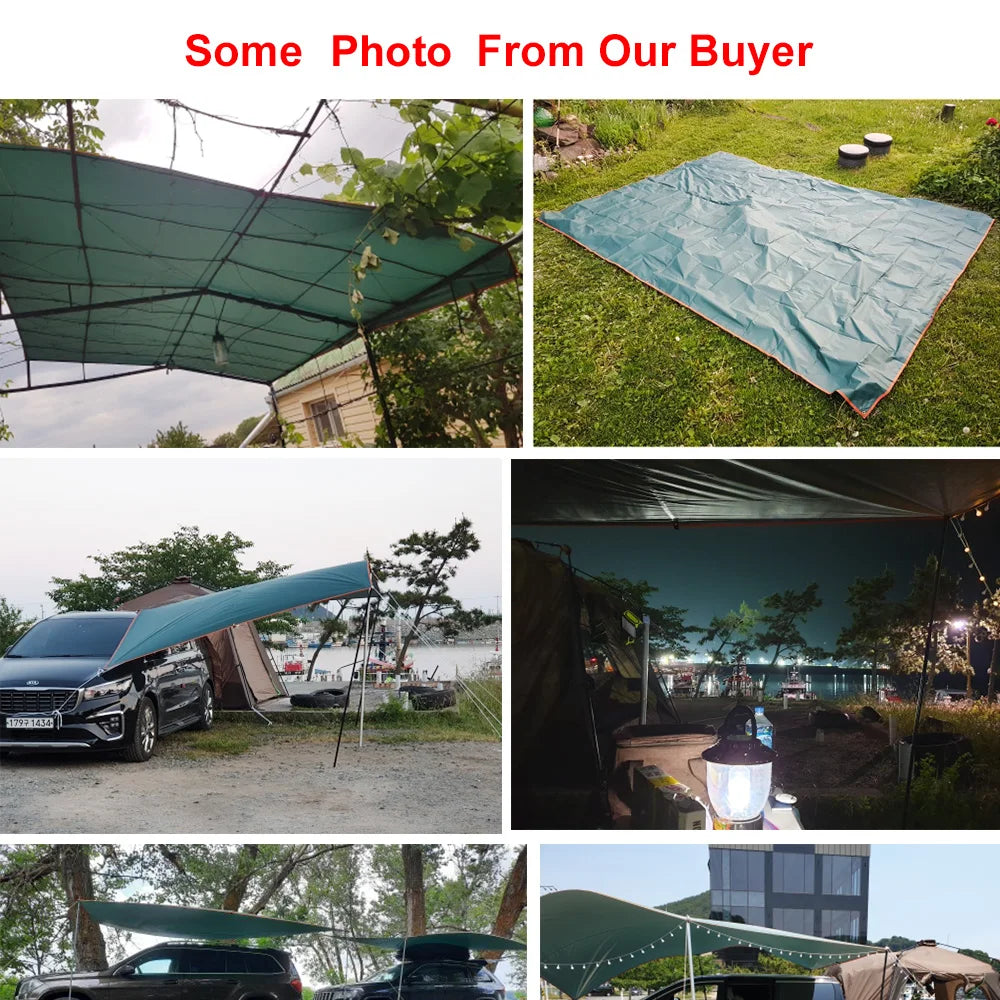 5x3m 4x3m 3x3m Awning Waterproof Tarp Tent Shade Ultralight Garden Canopy Sunshade Outdoor Camping Tourist Beach Sun Shelter